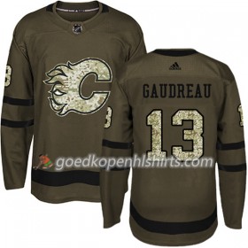 Calgary Flames Johnny Gaudreau 13 Adidas 2017-2018 Camo Groen Authentic Shirt - Mannen
